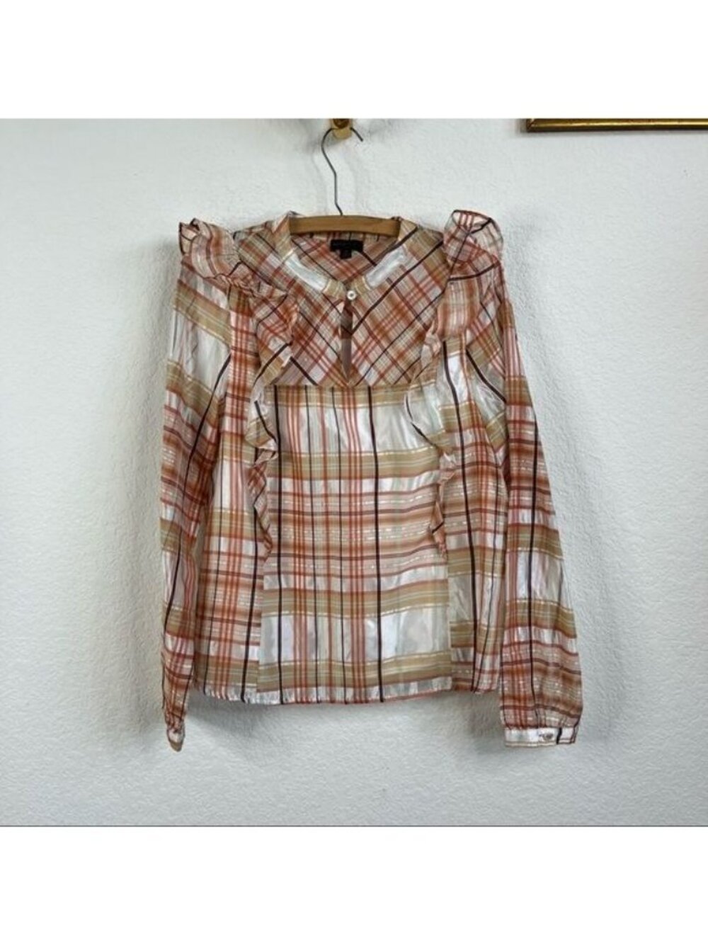 Anthro X Current Air Polly Ruffled Peasant Blouse